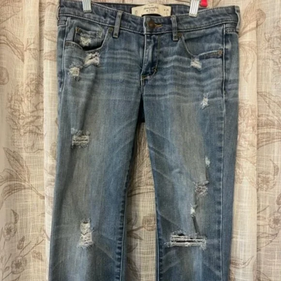 Abercrombie & Fitch Skinny Distressed Jeans Size 2 S 26 X 31 - Picture 5 of 9